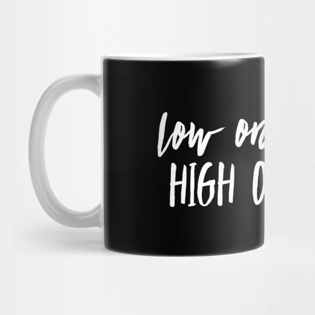 Low on energy high on stress white text design by BlueLightDesign